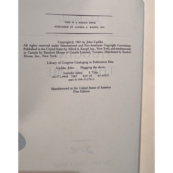 John UPDIKE / HUGGING THE SHORE 1st Edition Book 1983 #134145 W/ Dust Jacket - Picture 3 of 4